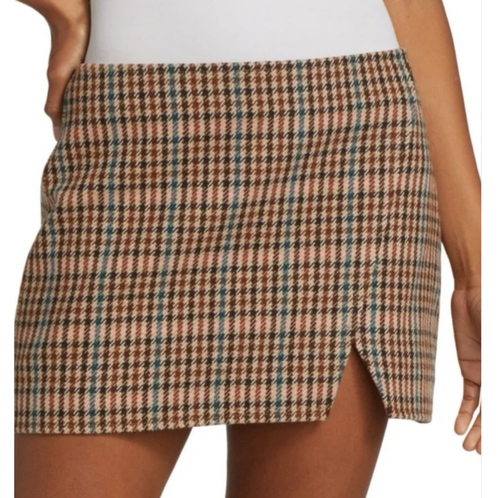 A.L.C.  Rylee Plaid Mini Skirt Size 2 US in Brown / Multicolor Wool Blend